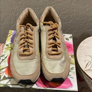 Michael Kors Gold and Tan Sneakers